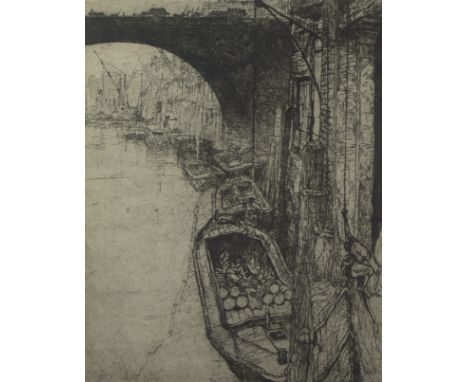 Jules DE BRUYCKER (1870-1945), etching London bridge London, numbered 24/35 and signedJules DE BRUYCKER (1870-1945), ets Lond