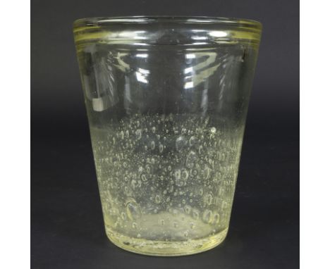 Schneider vase in yellow bubble glass, markedSchneider vaas in geel bubble glas, gemerktH 20.5 cm