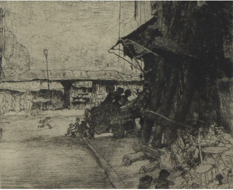 Jules DE BRUYCKER (1870-1945), etching Autour St Séverin paris, numbered 47/50 and signedJules DE BRUYCKER (1870-1945), ets A