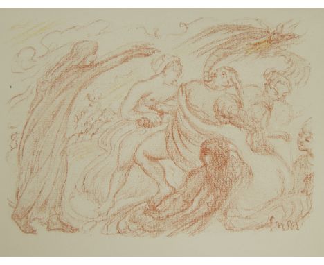 James ENSOR (1860-1949), lithograph from the series Scènes de la vie du Christ, Le Christ chassant le Démon du corps d'un pos