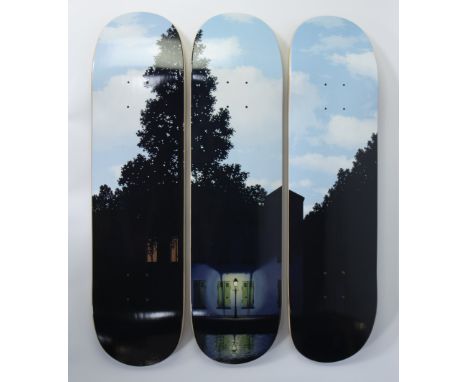 René MAGRITTE, The Skateroom - Skateboard Triptych - L’empire des Lumières, limited edition, numbered 248/250 and signed in f