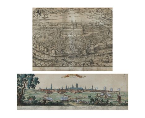 Wood engraving with panorama Ypres, probably from Guicciardini, Description de Tout le Pais-Bas (Antwerp, Silvius, 1567) and 