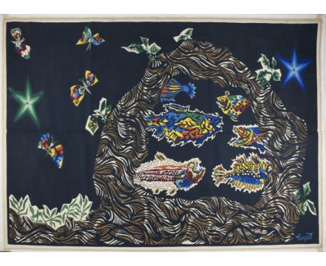 Jean LURÇAT (1892-1966), tapestry ‘Les brochets’, numbered 293, édition Corot, signedJean LURÇAT (1892-1966), wandtapijt 'Les
