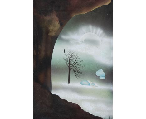 Michel JANSSENS (1955), oil on panel ‘The vision’, monogrammed and dated ‘81Michel JANSSENS (1955), olie op paneel 'Het visio