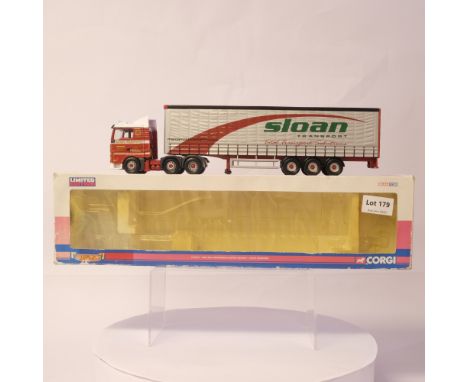 Manufacturer  - Corgi | Description - Curtianside Trailer &amp; Moffett Mounty - Slone Transport | Stock Code - CC13421 | Not