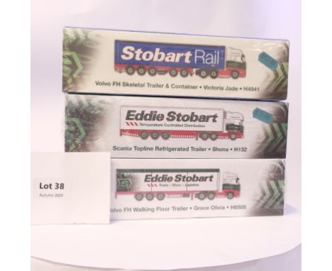 Manufacturer  - Atlas | Description - 3 Assorted Eddie Stobart Models | Stock Code - N/A | Notes - Sealed Boxes| Scale - 1:76