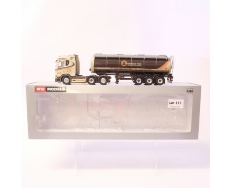 Manufacturer - WSI | Description - Scania R 6x2 Tank Trailer - Hutchinsons | Stock Code - 02-2173 | Notes - | Scale - 1:50 | 