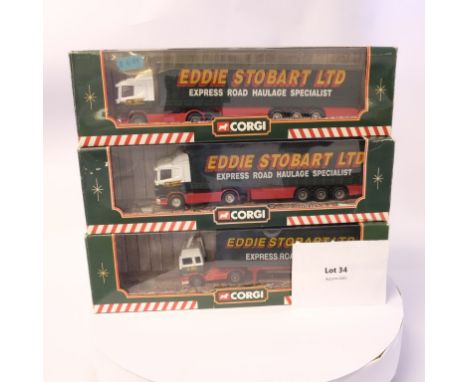 Manufacturer  - Corgi | Description - 3 Assorted Eddie Stobart Models | Stock Code - N/A | Notes - None| Scale - 1:64 | Certi