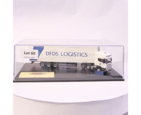 Manufacturer  - Oxford Diecast | Description - DFDS Scania R Topline Fridge Trailer | Stock Code - SCA07FR | Notes - | Scale 
