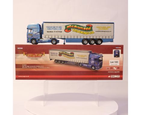 Manufacturer  - Corgi | Description - DAF 95 Fridge Curtainside - McAuliffe Trucking Company | Stock Code - CC13247 | Notes -