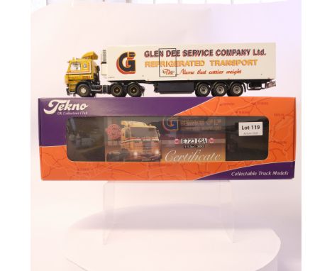 Manufacturer  - Tekno | Description - Glen Dee Scania 113 (3-Series) 6 x 2 with Thermo-King 3-axle Fridge Trailer | Stock Cod