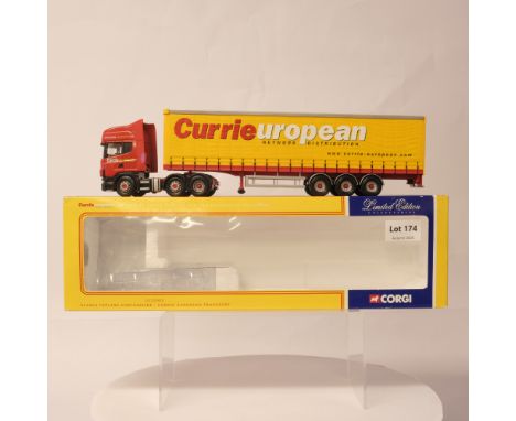 Manufacturer  - Corgi | Description - Scania Topline Curtainside - Currie European Transport | Stock Code - CC12903 | Notes -