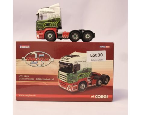 Manufacturer  - Corgi | Description - Scania R Series Tractor Unit - Eddie Stobart | Stock Code - CC13719 | Notes - None| Sca