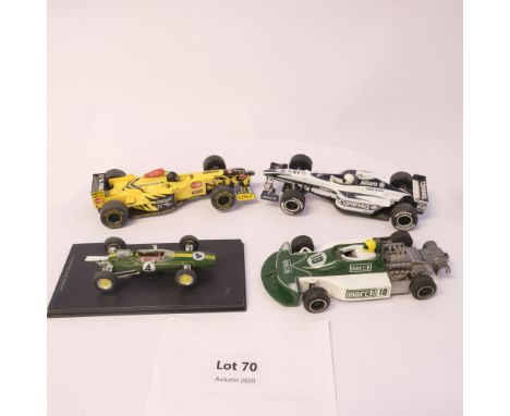 Manufacturer  - Assorted | Description - 4 Assorted Racing Car Models | Stock Code - ? | Notes - Unboxed Models| Scale - ? | 