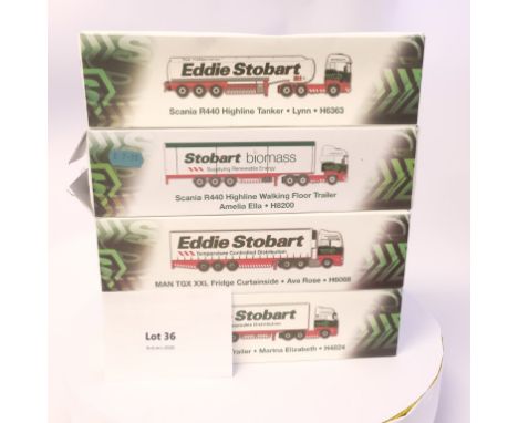 Manufacturer  - Atlas | Description - 4 Assorted Eddie Stobart Models | Stock Code - N/A | Notes - None| Scale - 1:76 | Certi