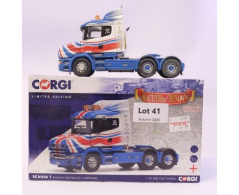 Manufacturer  - Corgi | Description - Scania T Tractor Unit - Ridgeway Rentals LTD | Stock Code - CC12832 | Notes - | Scale -