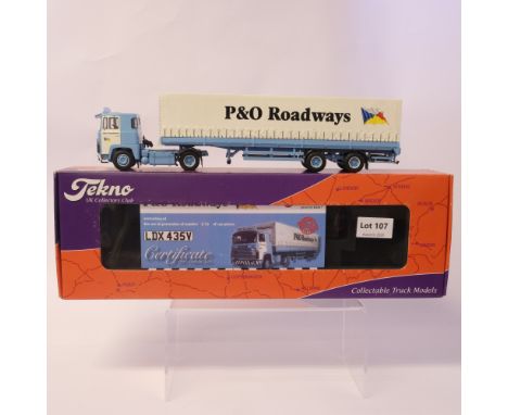 Manufacturer - Tekno | Description - Scania 111 Curtainside Trailer - P&amp;O Roadways | Stock Code - 62970 | Notes - | Scale