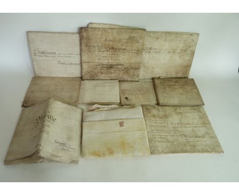 A collection of ten legal documents relating to well known Knutsford families from the mid 18th to early 19th Century The fam