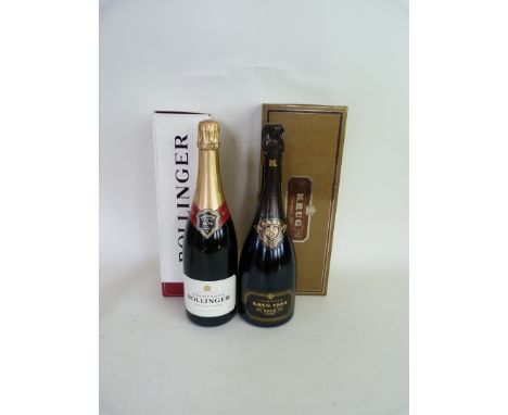 2 bottles Very fine Champagne Comprising 1 bottle Champagne Krug Vintage 1989 in pristine condition and in Presentation  Cart