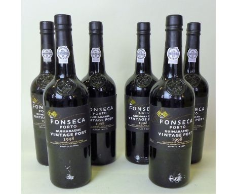 6 bottles Fonseca Guimaraens Vintage Port being 5 bottles Vintage 1998 with 1 bottle Vintage 1996 