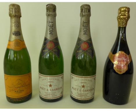 4 bottles mixed Lot Fine ChampagnesComprising 1 bottle Champagne Gosset Brut Grand Rose (ullage level at less than 1 cm inver