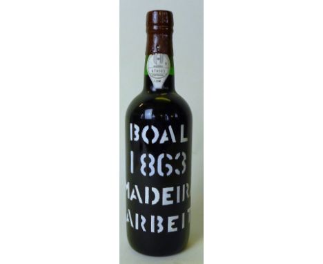 1 bottle Fine and Rare Vintage Madeira being Barbeito Boal 1863