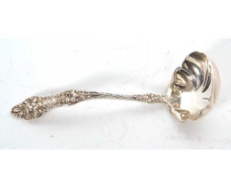 An "ALVIN" Old Orange Blossom pattern sterling ladle, 14cm long