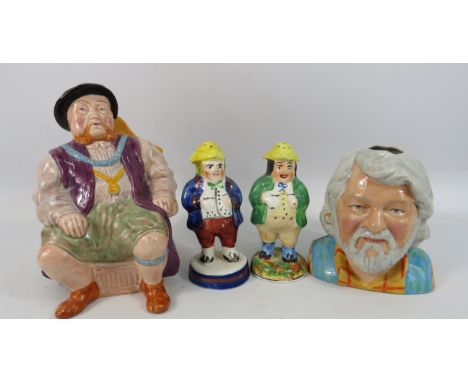 Mixed lot to include Bairstow Manor Marquess of Bath Character jug, Melba ware Henry VIII &amp; a Staffordshire style salt an
