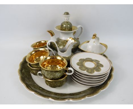 Vintage continental Chi tea set with tray (one cup has a broken handle),
