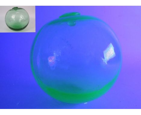 Uranium glass fishing float, 4.5" diameter.