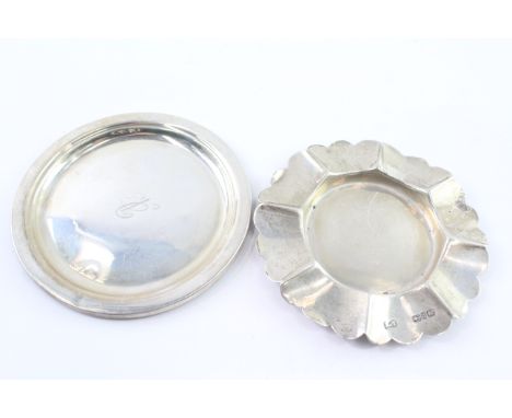 2 x Antique / Vintage .800 &amp; .925 Sterling Silver Pin / Trinket Dishes (55g) 2206869