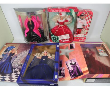 Five Boxed and unused Barbie Dolls, Society Collection, Film star Collection, Scarlet O'Hara,  West End Barbie, Christmas Bar