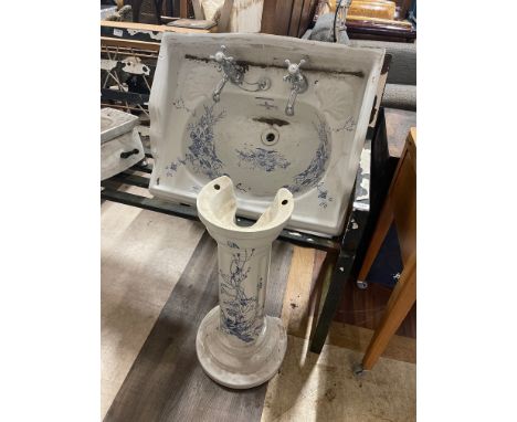 Sanitan Victorian pattern Bathroom sink. 12 x 25 x 19 inches. Comes with taps. 