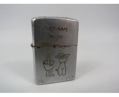 Vintage Vietnam War Zippo lighter.