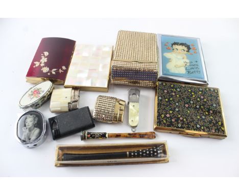 Tobacciana Smoking Collectables Inc Cigarette Cases, Lighters, Etc UNTESTED Please be aware due to transportation safety all 