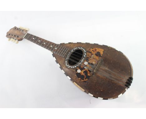 Vintage Stridente Mandolin Neapolitan Musical Instrument w/ MOP &amp; Tortoise Shell UNTESTED Items are in previously owned c
