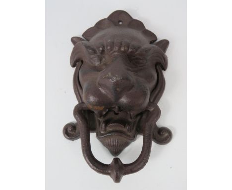 Heavy Cast iron lion door knocker, 8.5" by 5.5".