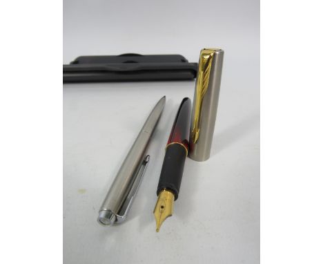 Parker Frountier fountain pen and a Parker pencil both with boxes.