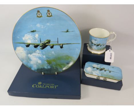 Coalport Tankard, Lidded Trinket and plate to commemorate the 40th Anniversary of the ending of the second World War. All wit