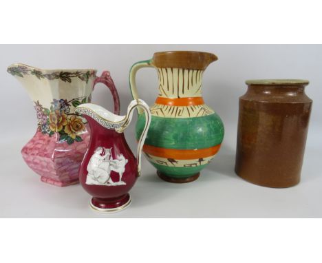 Mixed lot to include a Art Deco Myott jug and a Maling jug.
