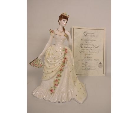 Royal Worcester, Ltd Edition Figurine 2271/12,500 'The Embassy Ball' With COA in excellent condition .  Approx 9 inches tall.
