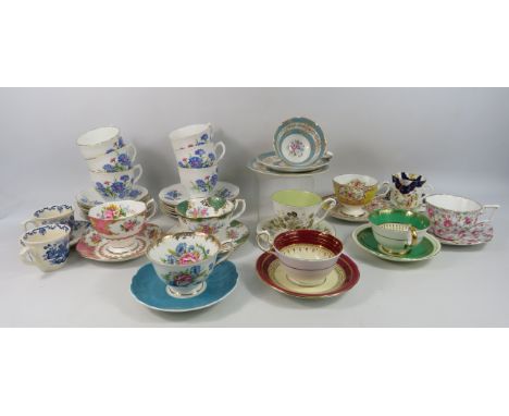 Good Selection of cabinet cups and saucers, Royal Albert, Aynsley etc.