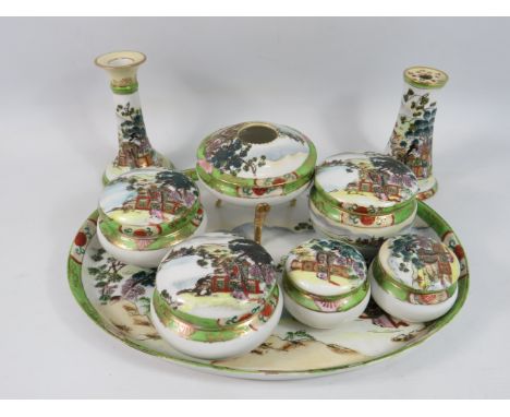 Hand Enamelled Noritake Dressing table set.  See photos for details. 