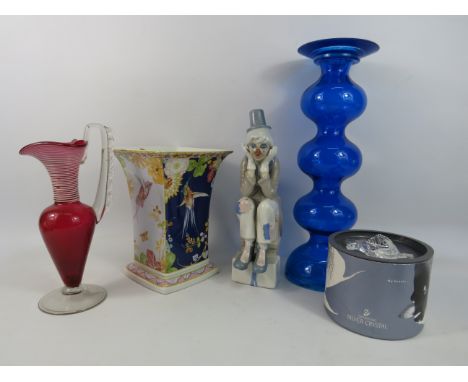 Mixed lot to include a Spode vase, Swarovski crystal, Victorian glass ewer etc.