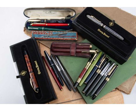 Twenty nine modern fountain pens, in various colours and designs, including pens by Osmiroid, Platignum, Stypen and others, o