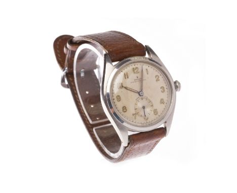 MID TWENTIETH CENTURY ROLEX OYSTER PERPETUAL PRECISION STAINLESS STEEL MANUAL WIND WRIST WATCHthe round dial with Arabic nume