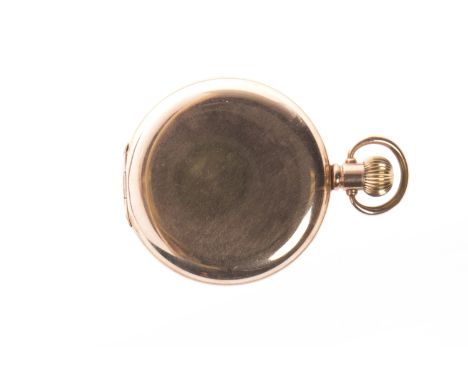 MUIR & SONS OF GLASGOW GOLD PLATED FULL HUNTER POCKET WATCHthe round white enamel dial with Roman numerals in black, subsidia