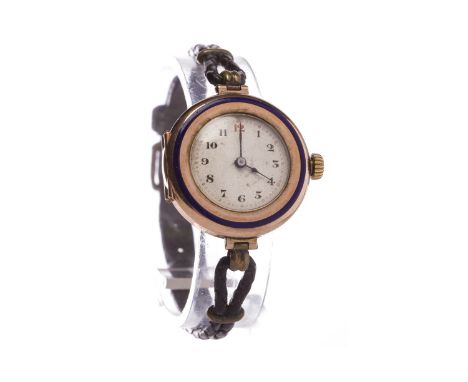 LADY'S ROLEX EARLY TWENTIETH CENTURY NINE CARAT GOLD MANUAL WIND WRIST WATCHsigned 15 jewel movement, the round white dial wi