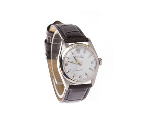 MID SIZE ROLEX OYSTER SPEEDKING PRECISION STAINLESS STEEL MANUAL WIND WRIST WATCHthe round white dial with applied Arabic num