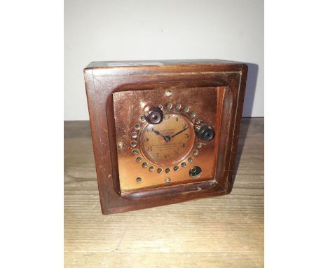 An Electone automatic selector radio alarm clock by Frederick J Gordon &amp; Co London, height 12cm. 